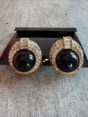 Dior Earrings Signed Vintage Clip-On